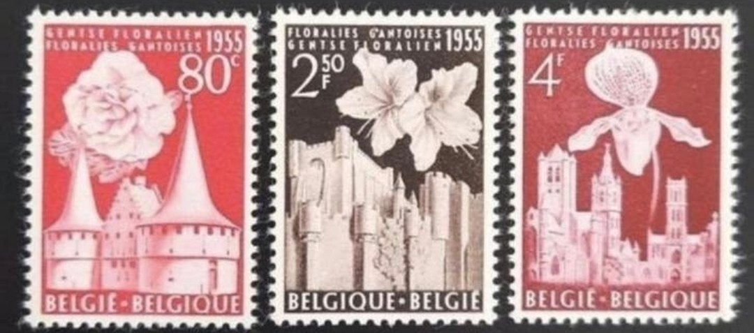 Belgique : COB 961/63 ** Floraries Gantoises 1955., Sans timbre, Neuf, Enlèvement ou Envoi, Non oblitéré