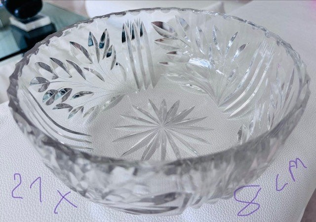 Saladier ou coupe à fruits en cristal années 70, Enlèvement ou Envoi