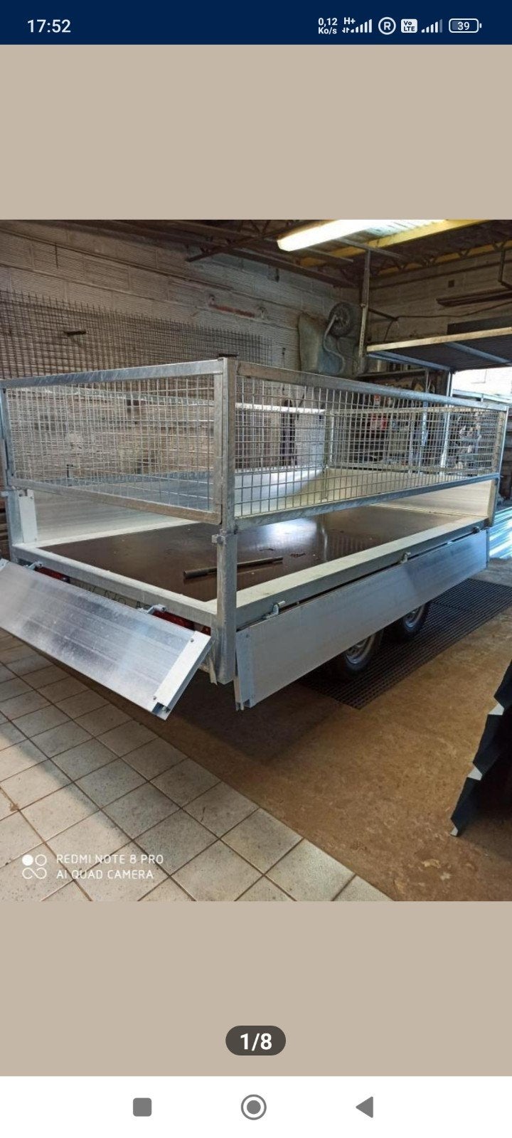 Remorque NEUVE doubles essieux 2m55 1m50 avec rehausses gril, Auto diversen, Aanhangers en Bagagewagens, Nieuw, Ophalen