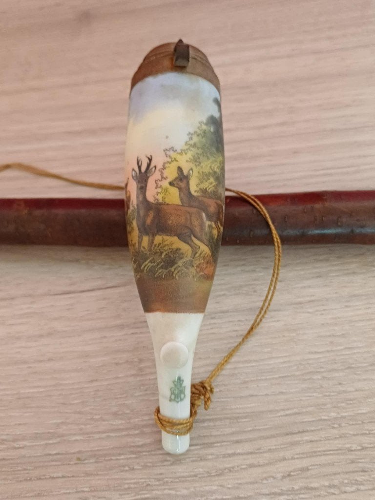 Pipe de chasse ancienne en porcelaine - C.M., Antiquités & Art, Envoi