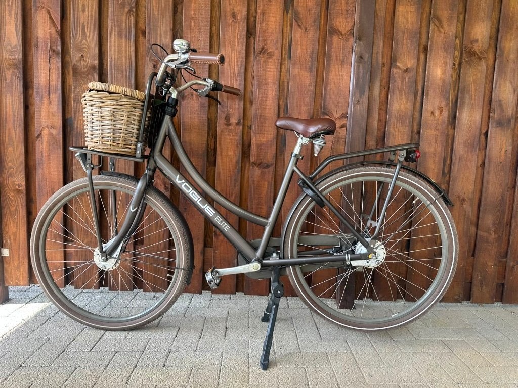 Stadsfiets matbruin, Fietsen en Brommers, Fietsen | Dames | Damesfietsen, Gebruikt, Overige merken, (Extra) lage instap, Versnellingen