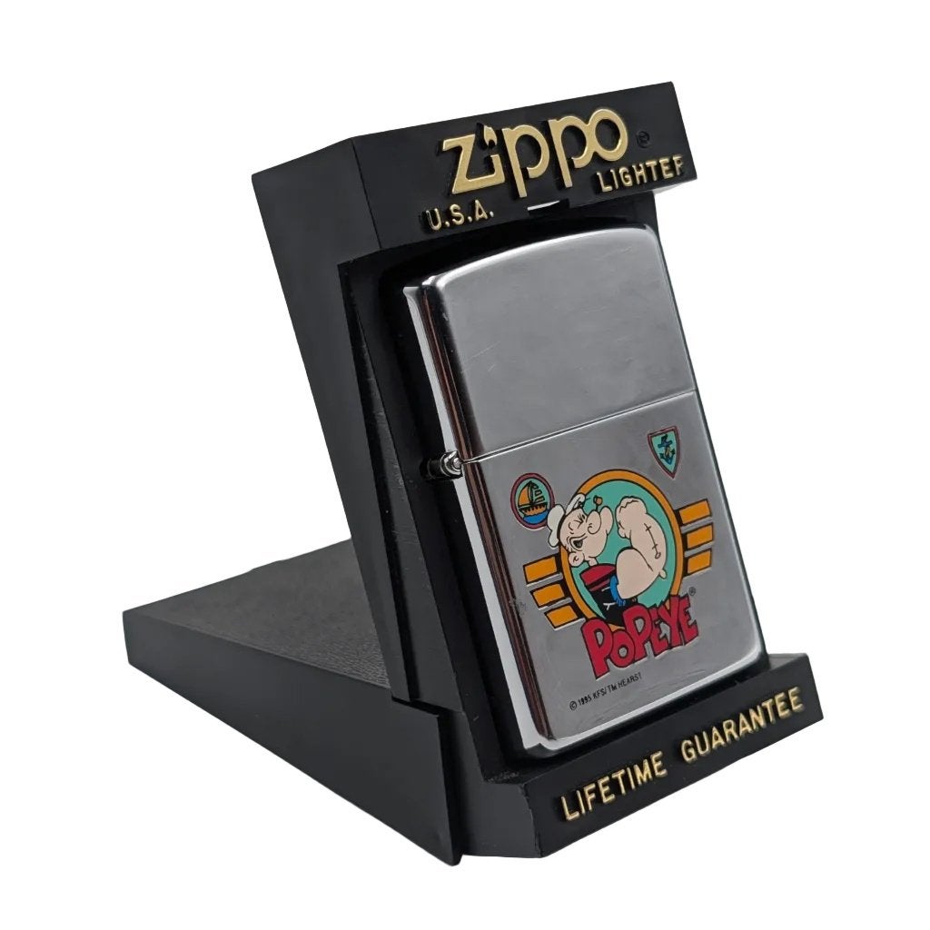 Zippo Popeye à haute teneur en chrome poli (1995) — Grade B, Enlèvement ou Envoi, Comme neuf
