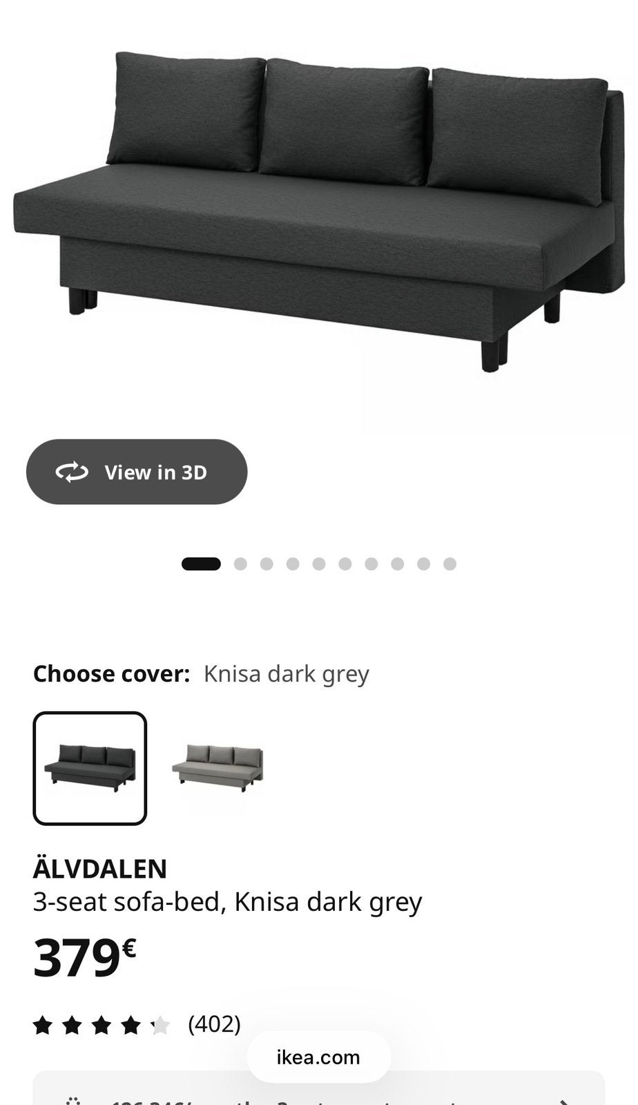 Sofabed, Ophalen, Gebruikt, Twijfelaar, Grijs