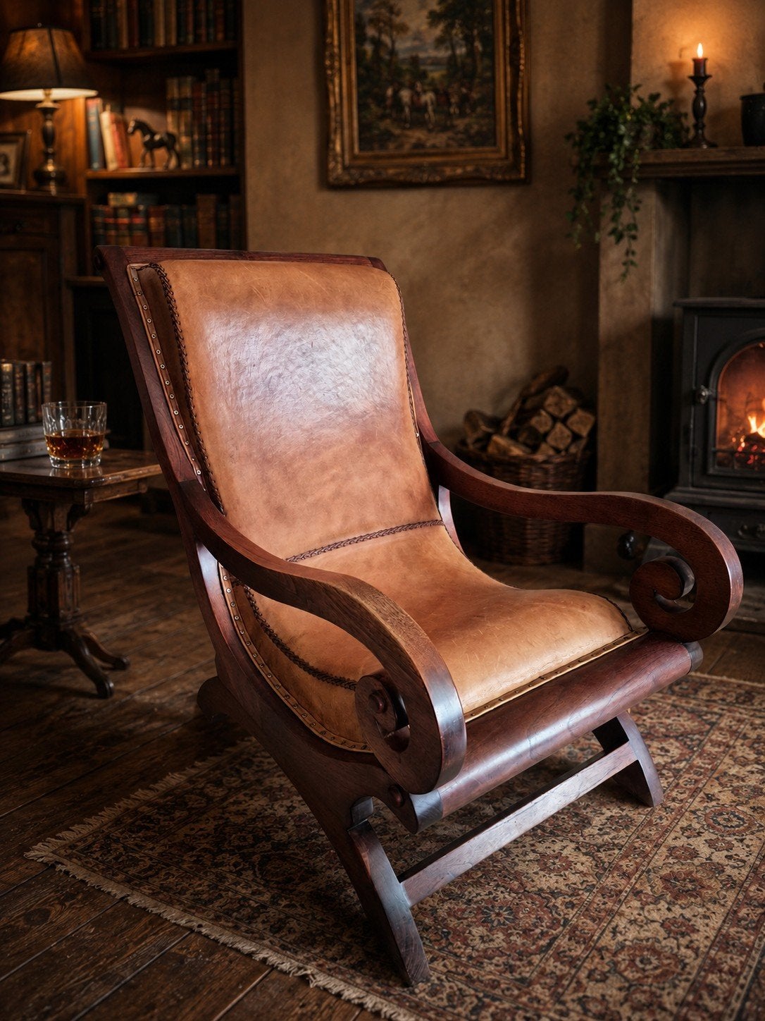 vintage leren zetel feautuil, Huis en Inrichting, Fauteuils, Ophalen