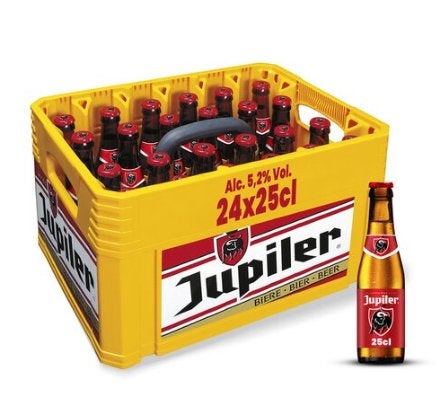 bak bierJupiler 24x25cl vervaldatum 04/27 (+4.5€ leeggoed), Ophalen, Nieuw, Flesje(s), Jupiler