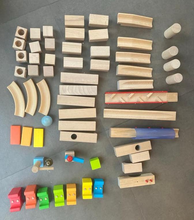 HABA houten knikkerbaan - verschillende onderdelen, Kinderen en Baby's, Ophalen of Verzenden, Zo goed als nieuw
