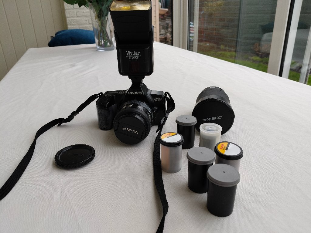 fototoestel Minolta analoog, Audio, Tv en Foto, Fotocamera's Analoog, Ophalen, Zo goed als nieuw, Minolta