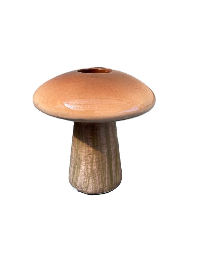 Vaasje Paddenstoel Champignon bruinbeige 9,5 cm NIEUW, Ophalen of Verzenden