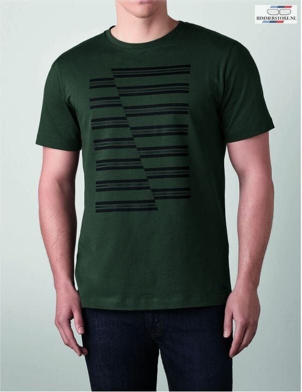 T-shirt JCW MINI Racing green with black horizontal stripes,, -, -, Nieuw, Ophalen of Verzenden