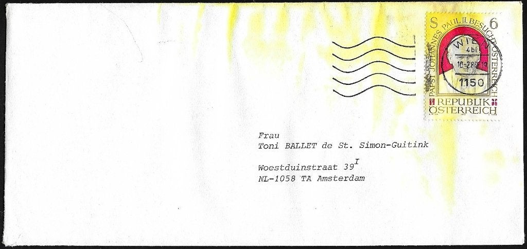 1983 - OOSTENRIJK - Brief Pausbezoek [Y&T 1580], Verzenden, Gestempeld