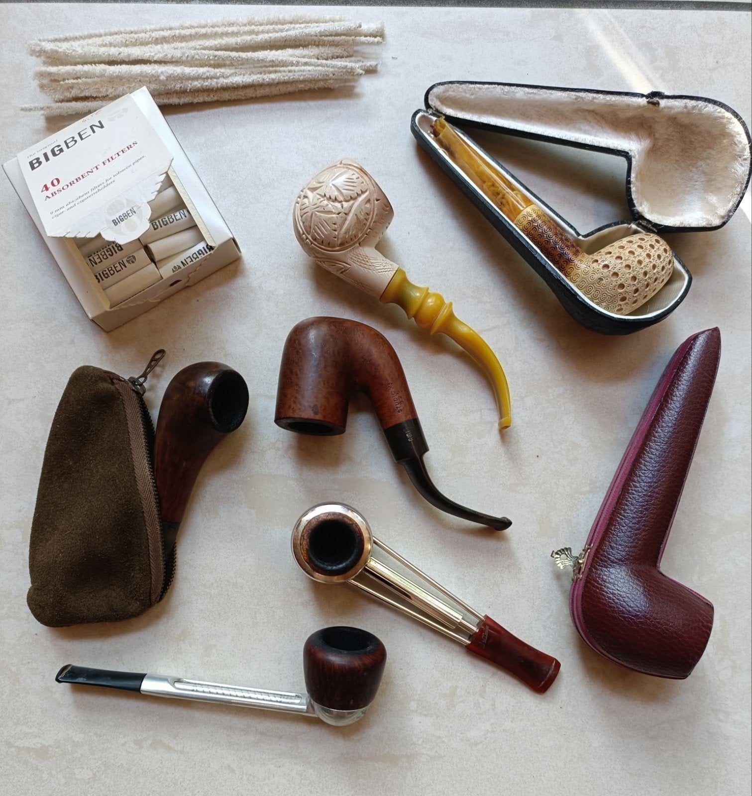 assortiment de pipes à fumer, Collections, Articles de fumeurs, Briquets & Boîtes d'allumettes, Enlèvement