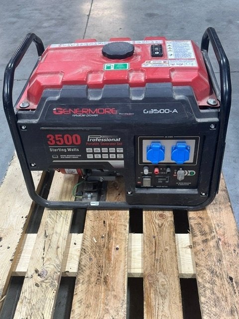 De Genermore Generator 3.5kVA  op Benzine 230V, 30 tot 80 cm, Overige typen, Ophalen of Verzenden, Zo goed als nieuw