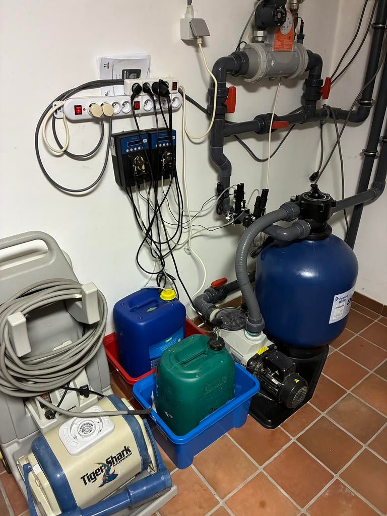 Zwembad zandfilter + automatische dosering, Ophalen, Gebruikt