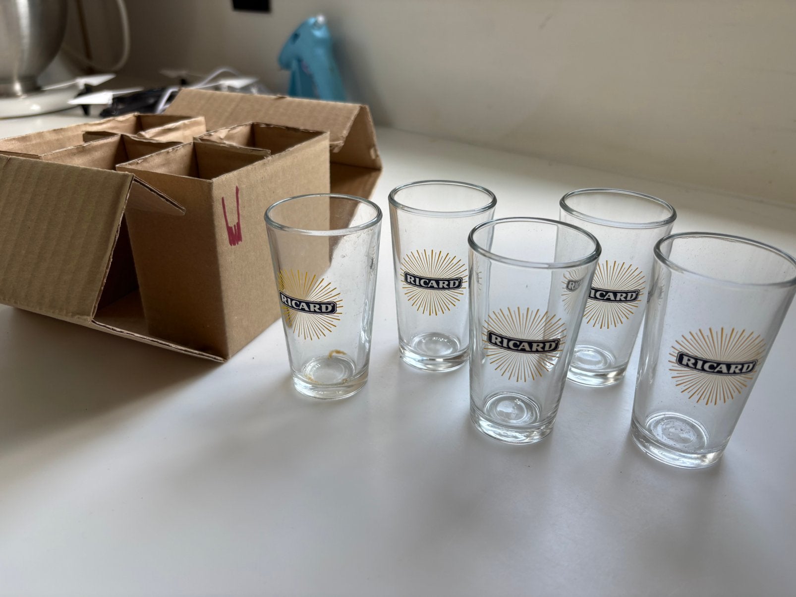 Ricard glaasjes 5 stuks, Verzamelen, Ophalen, Nieuw