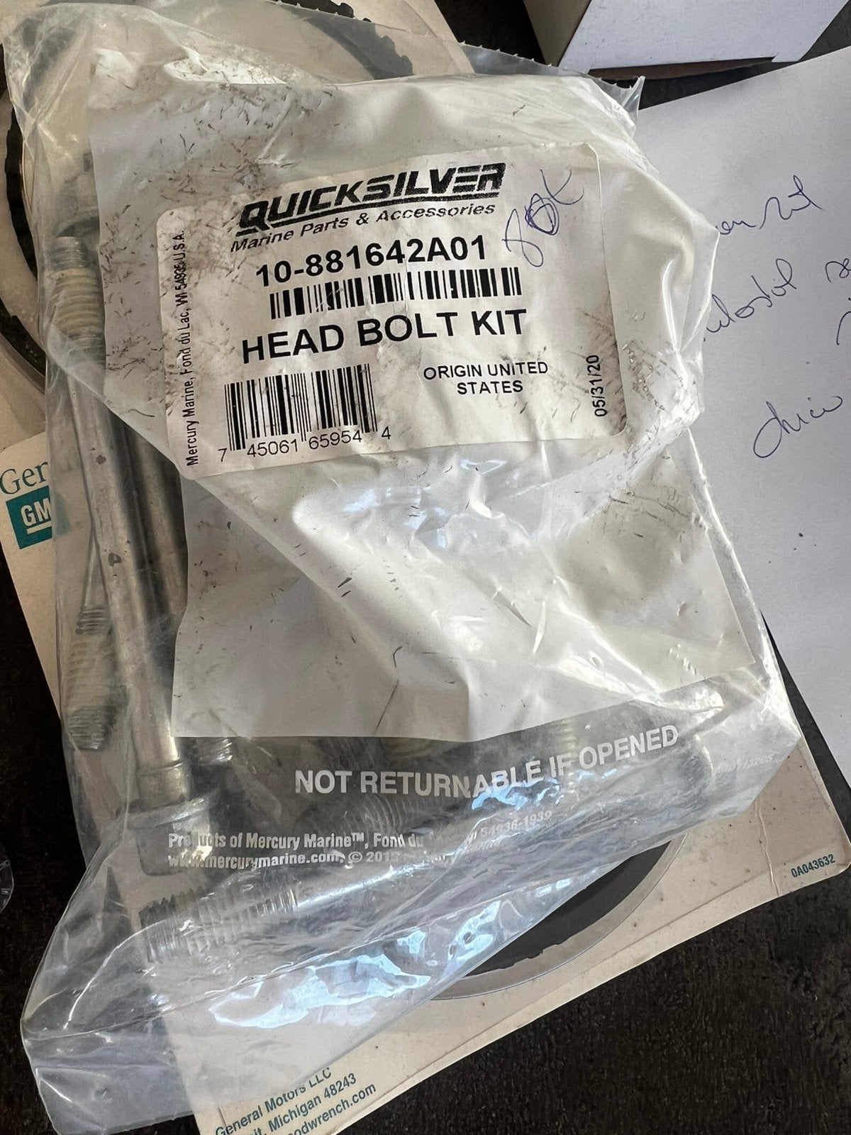 Head Bolt kit 10-881642A01, Ophalen, Nieuw, Zeilboot of Motorboot