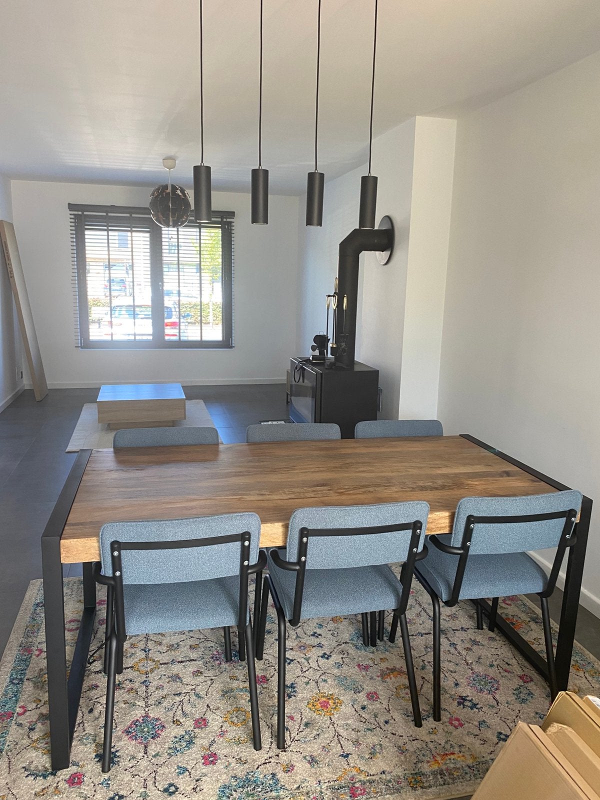 Tafel + zes stoelen te koop, Huis en Inrichting, Ophalen, 50 tot 100 cm, Zo goed als nieuw, Vijf personen of meer