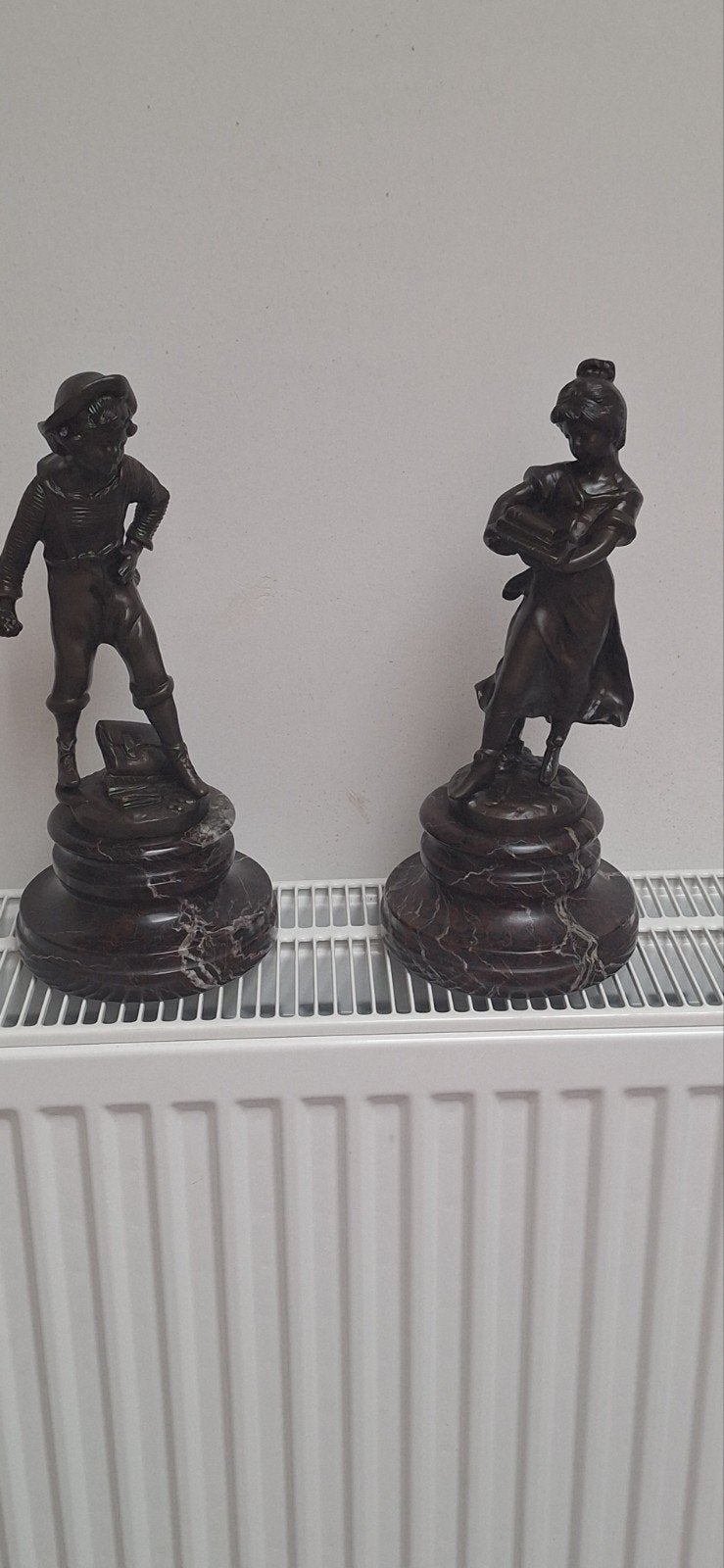 Bronzen paar gesigneerd Moreau, Antiek en Kunst, Ophalen, Brons