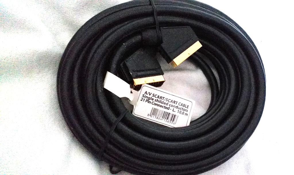 cable scart video 10 m  .  neuf, Envoi, Neuf