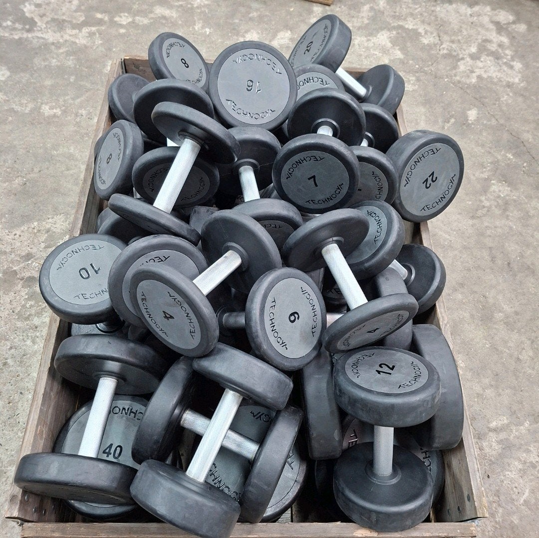 Technogym Pu Dumbells Set 4 kilo tot 50 kilo Compleet, Ophalen