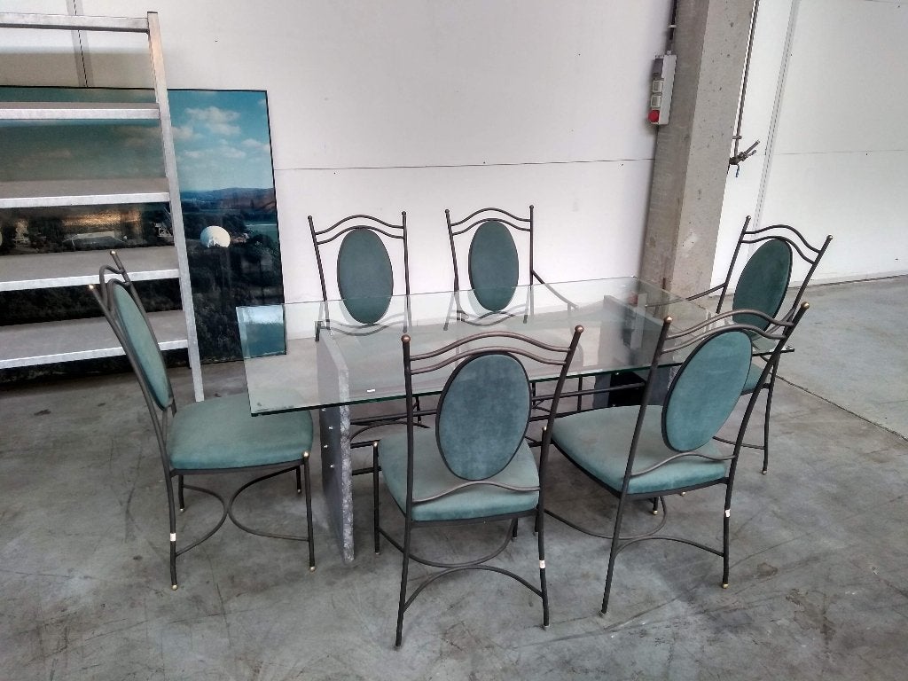 Designtafel James met stoelen  (nieuwe tafel uit showroom), Ophalen, 50 – 75, Klassiek, Onbekend