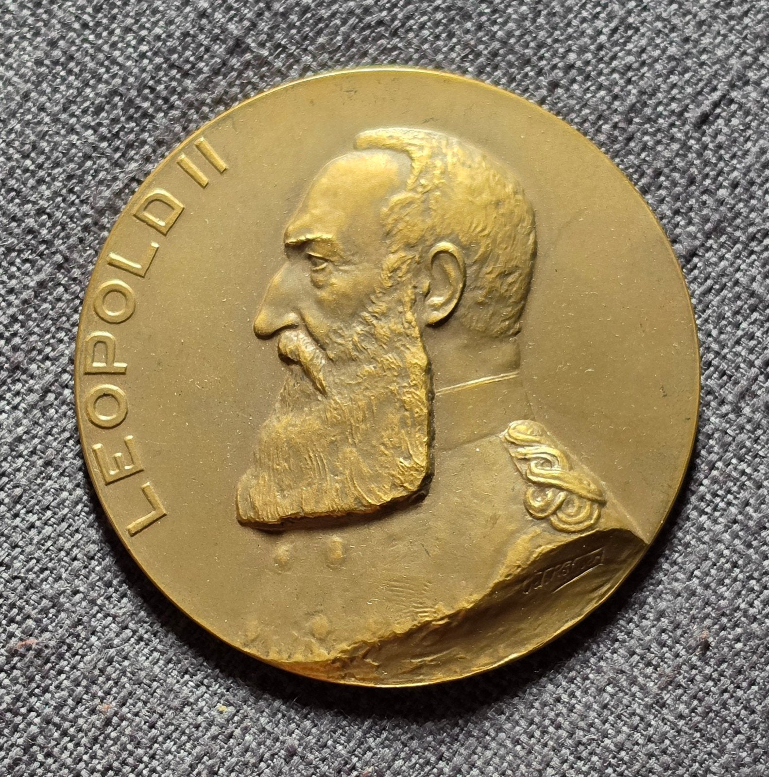 medaille Leopold II , 50j haven Zeebrugge, Ophalen of Verzenden