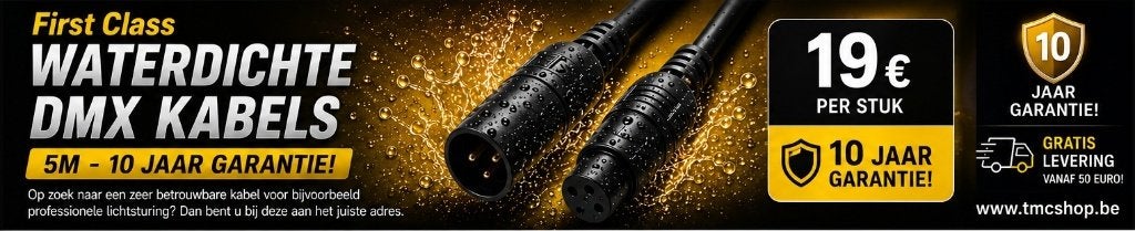 Nieuwe First Class Waterdichte Dmx Kabels 5m 10Jaar Garantie, Ophalen of Verzenden, Licht, Geluidgestuurd