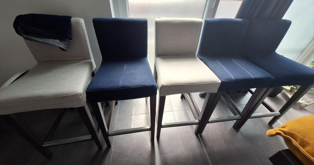 Lot de 5 chaises de bar IKEA + 2 tabourets assortis – 60€, Maison & Meubles