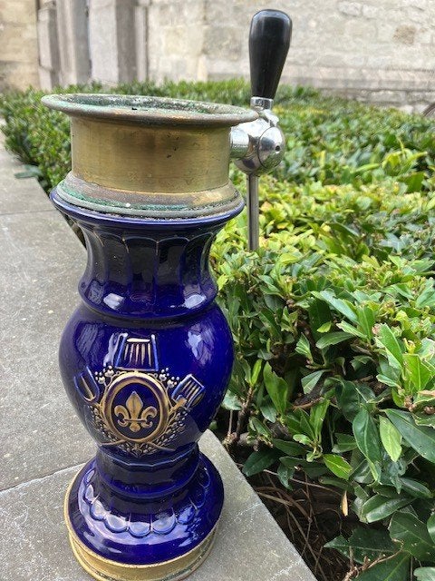 VINTAGE BLAUWE TAPZUIL PORSELEIN BAROCCO ?, Ophalen of Verzenden, Gebruikt