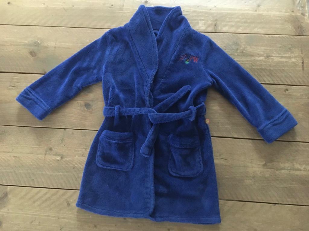 JBC zachte en warme blauwe badjas 116, Nacht- of Onderkleding, Jongen of Meisje, Ophalen of Verzenden, Zo goed als nieuw