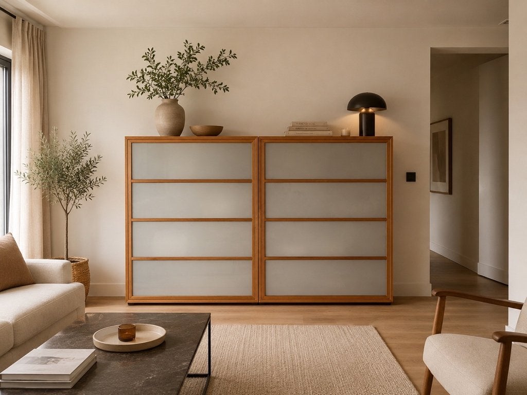 Buffet en noyer véritable, Enlèvement ou Envoi, Comme neuf, Avec tablette(s)