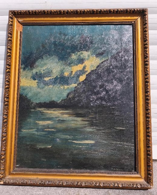 Huile sur toile signe m a delacroix 1930, Enlèvement ou Envoi, Toile