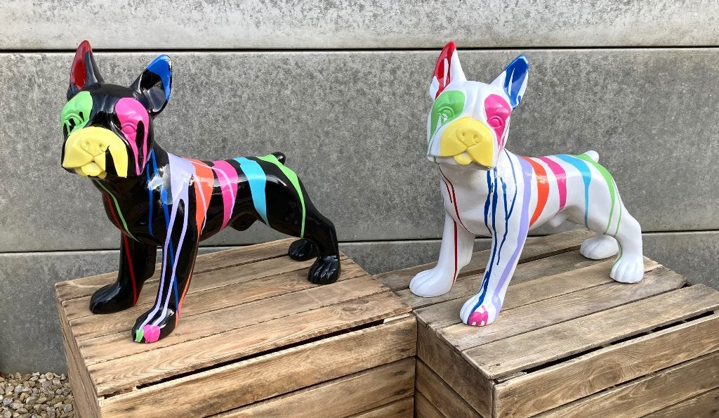 Beeld bulldog H44cm / Weg = weg, Tuin en Terras, Tuinbeelden, Nieuw, Dierenbeeld, Overige materialen, Ophalen of Verzenden