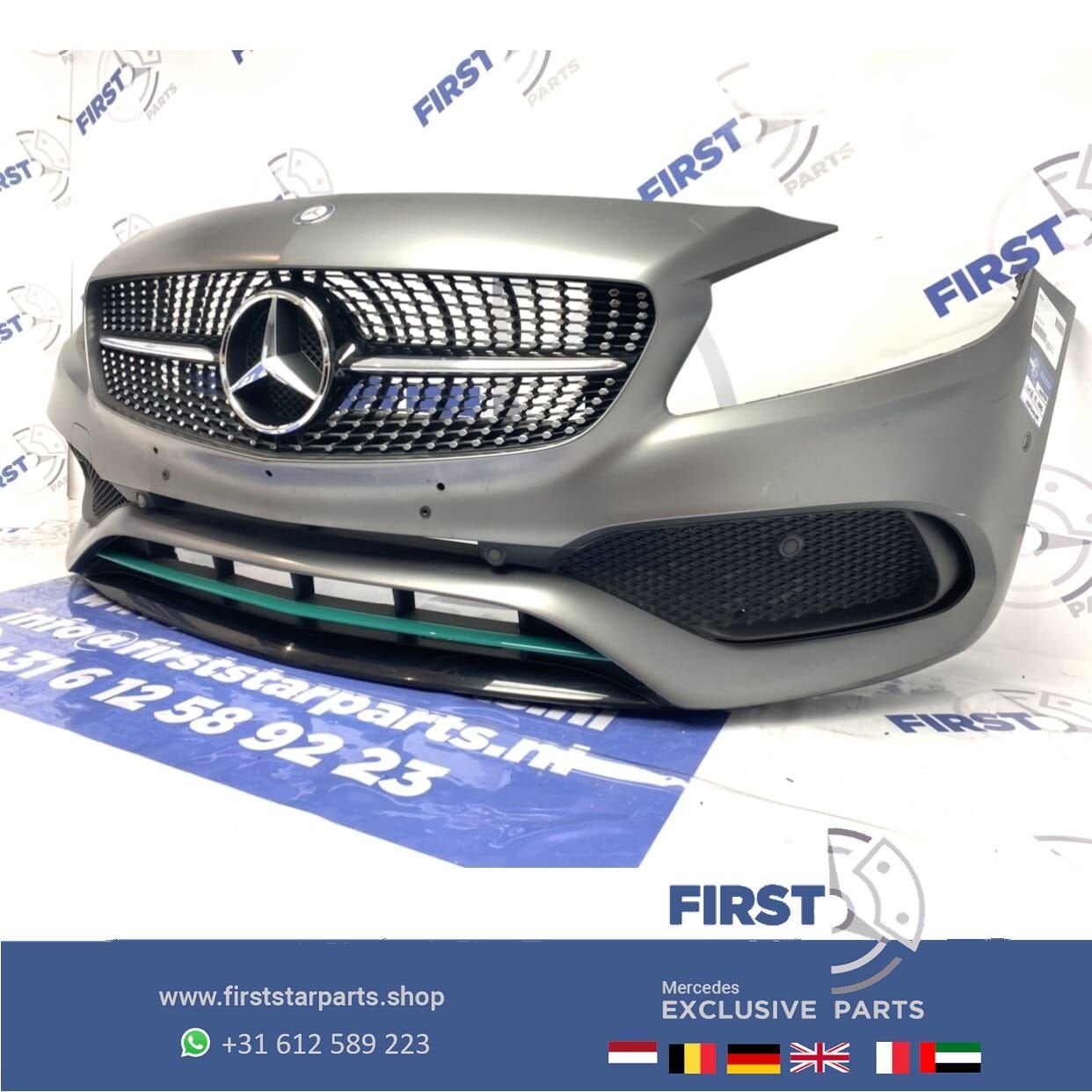 W176 FACELIFT AMG VOORBUMPER COMPLEET GRIJS PETRONAS EDITION, Utilisé, -, Avant, -