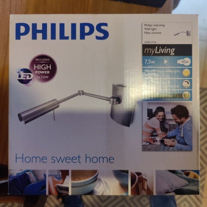 Philips leeslamp - nieuw in verpakking - 2 stuks, Neuf, Argenté, Philips, Dimmable