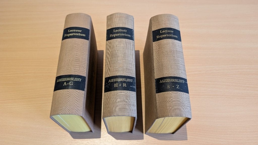 Lectuur Repertorium 3-delig in linnen ingebonden, Ophalen