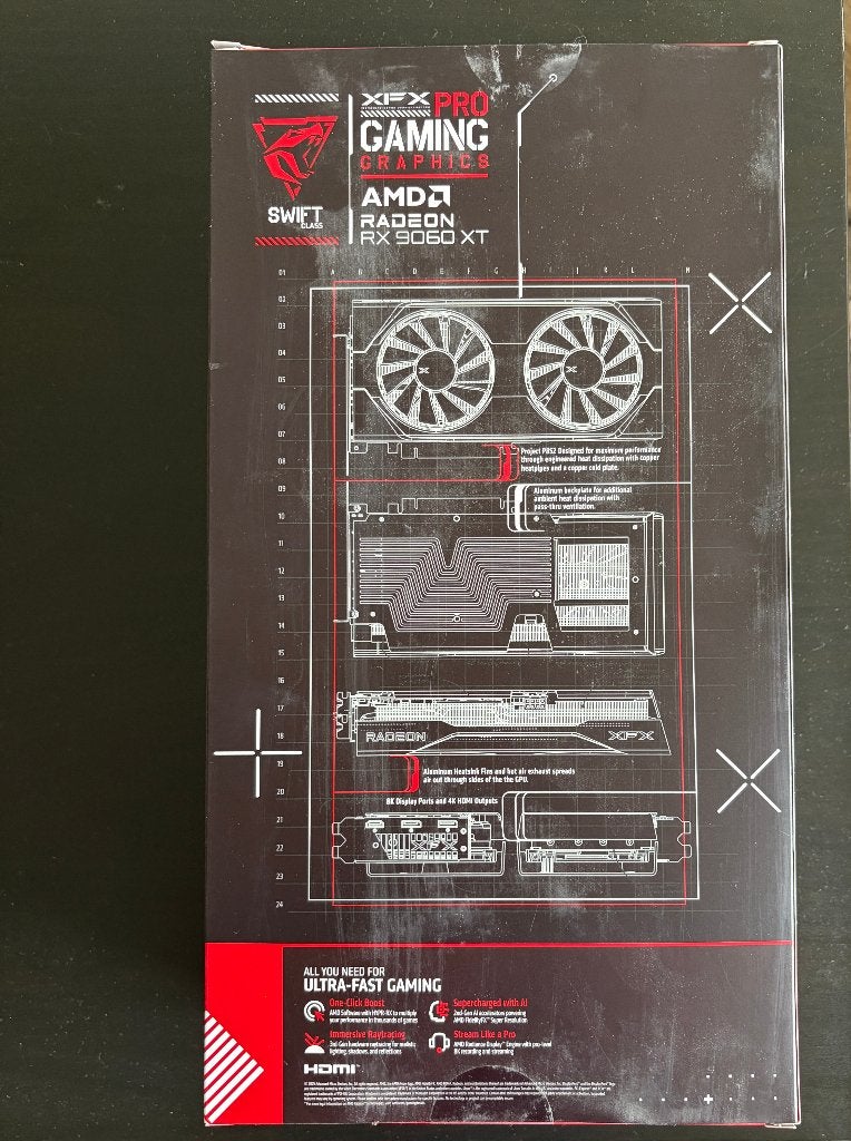 RX 9060 XT 16GB - XFX GPU, Ophalen, AMD, GDDR6, Zo goed als nieuw