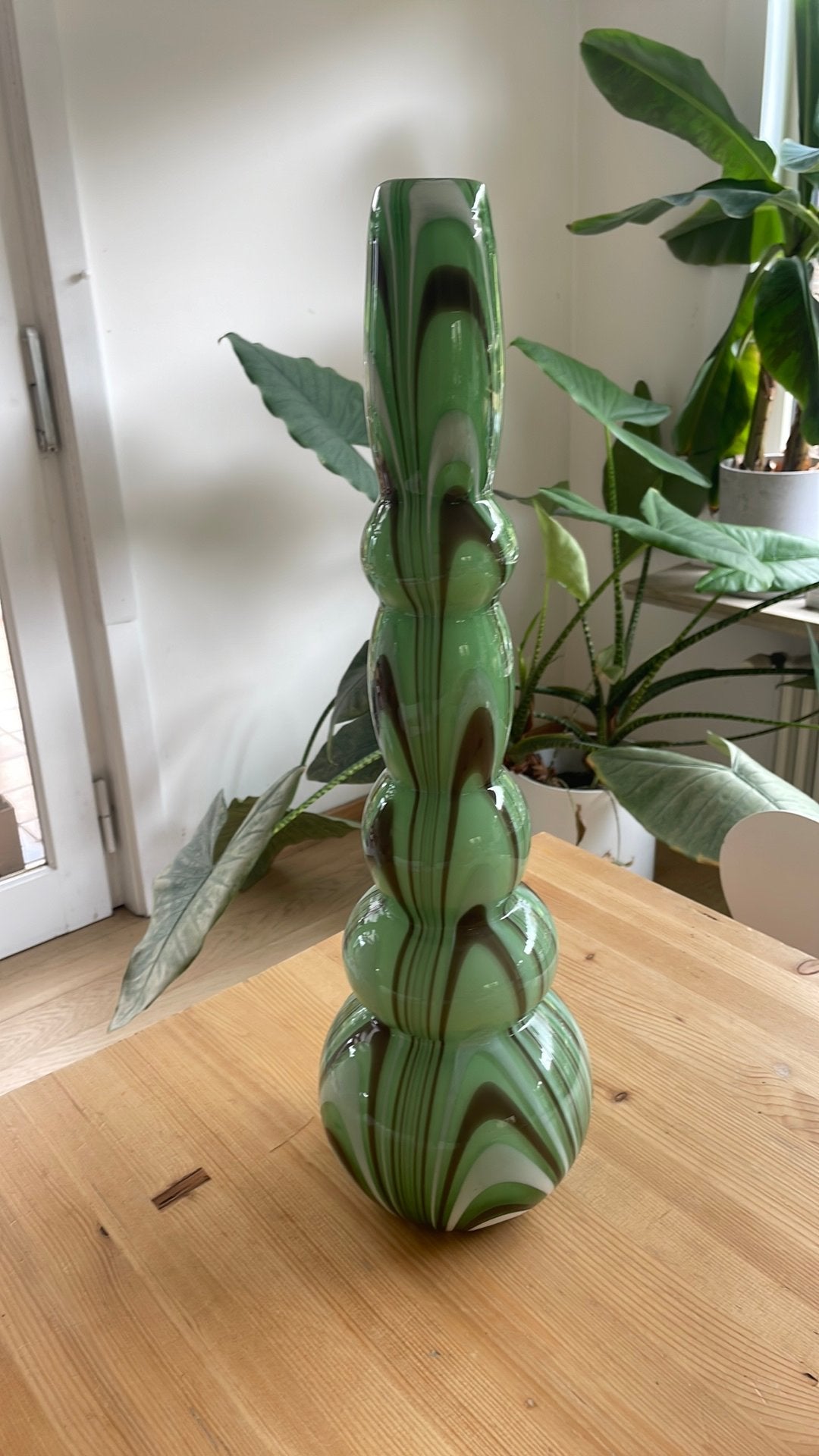 Grote retro vaas, Maison & Meubles, Accessoires pour la Maison | Vases, 58 cm, Comme neuf, Verre, Vert