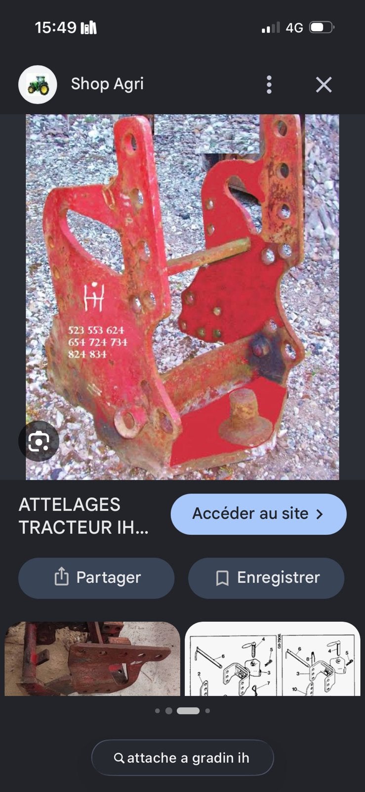 Cherche sisteme de frein de benne tracteur ih