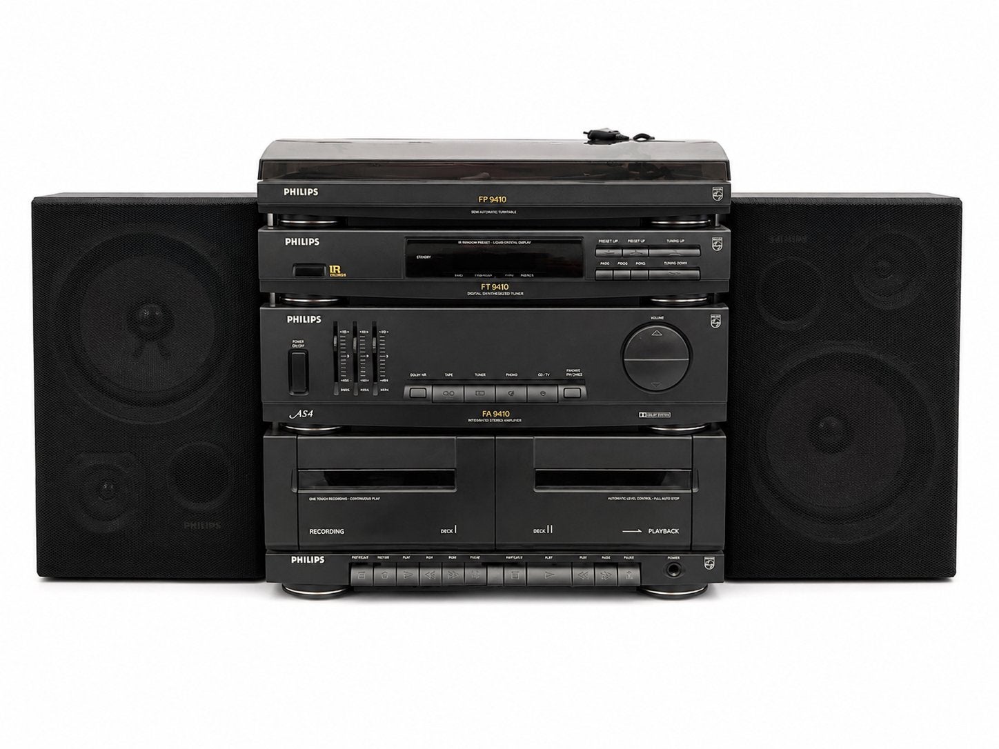 Philips HiFi Set met houten luidsprekers – vintage topper, Audio, Tv en Foto, Stereoketens, Ophalen, Gebruikt, Cassettedeck, Philips