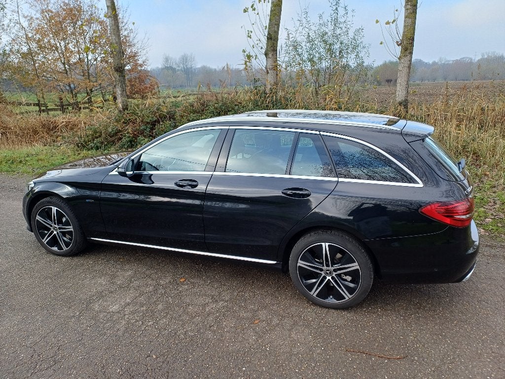 Mercedes C300 DE hybride recup btw, Automaat, Leder en Stof, Zwart, Break