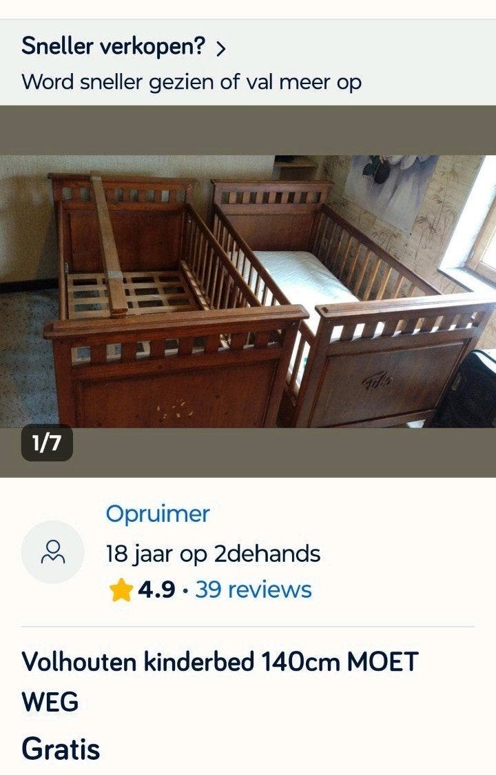 2 kinderbedden, Ophalen