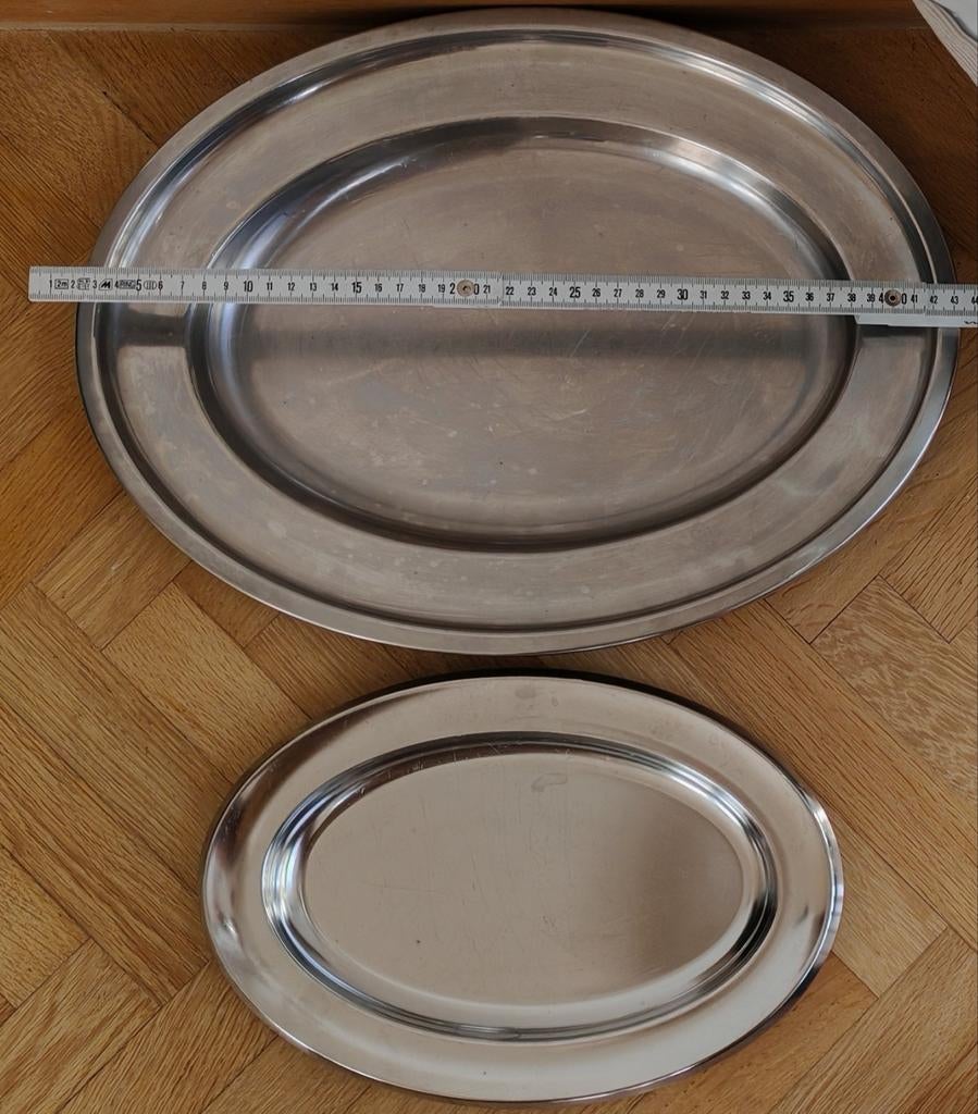 Lot de 9 plateaux en inox, Enlèvement, Utilisé, Inox