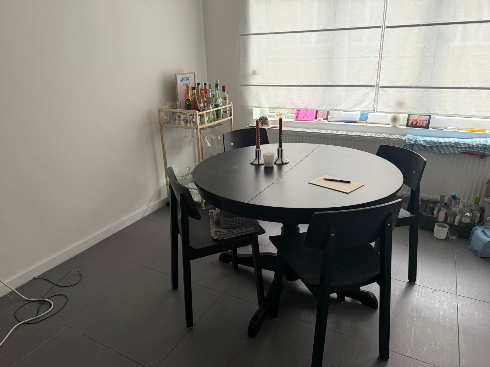 Ikea tafel met 4 stoelen, Huis en Inrichting, Ophalen, Gebruikt, Vier personen, Ovaal