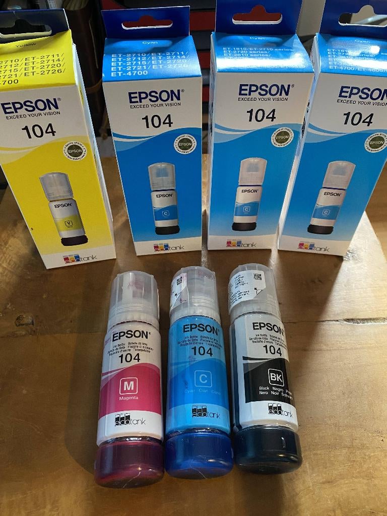 Bouteilles d'encre originales  Epson Eco Tank série 104, Enlèvement, Neuf, Autres types, Epson