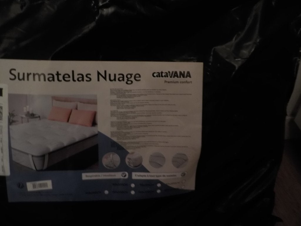 surmatelas bleu 90X200 cm (neuf) ou blanc 140X190 cm (neuf), Enlèvement, Neuf, Bleu