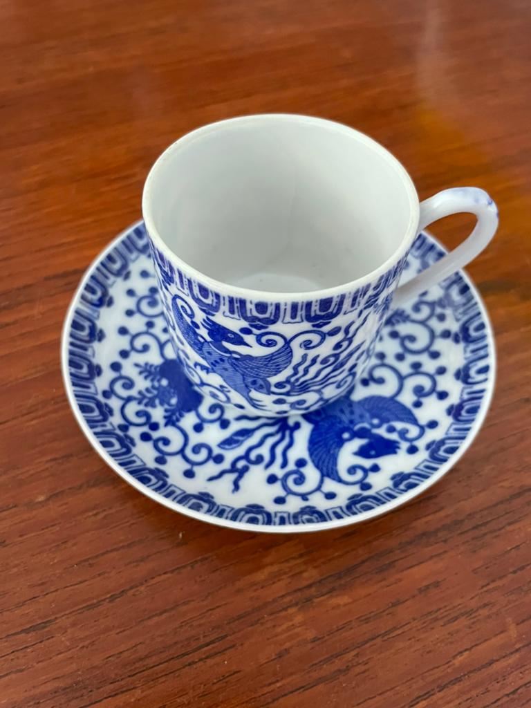 Porselein theeservies met lithofaan Geisha, Antiek en Kunst, Antiek | Servies los, Ophalen