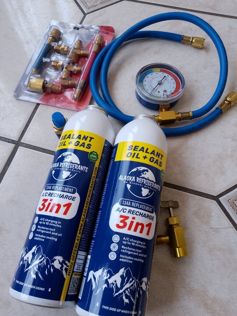 Kit pour remplissage frigo gaz R134A avec 2 bonbonnes, Ophalen