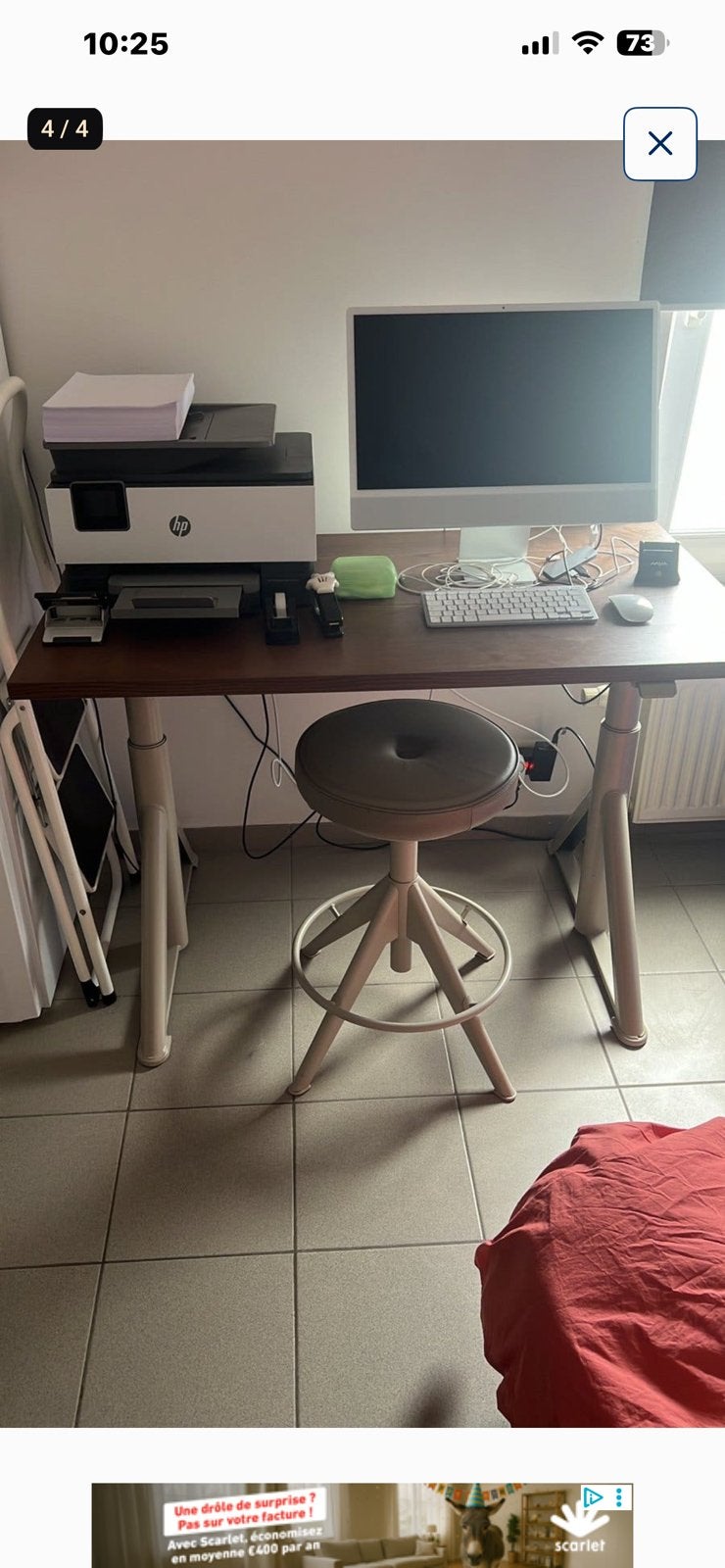 Bureau électrique avec chaise, Enlèvement, Électrique, Comme neuf