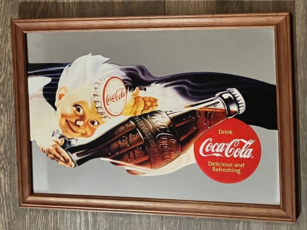 Coca Cola spiegel 34 x 49 cm reclame, Collections, Marques & Objets publicitaires, Comme neuf, Panneau publicitaire, Enlèvement