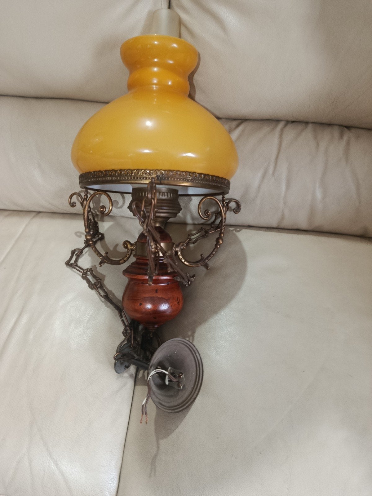 Vintage plafondlamp olielamp model, Antiek en Kunst, Ophalen
